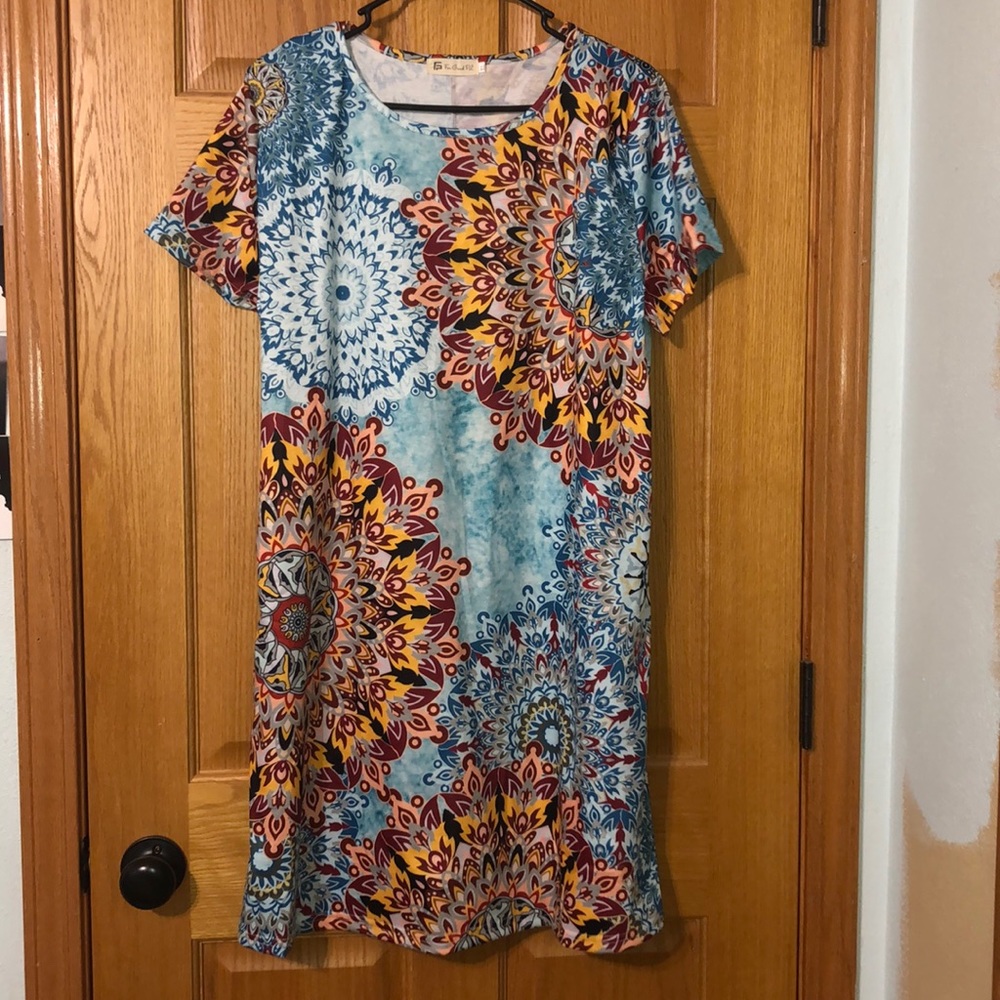 Blue Patterned Dress
